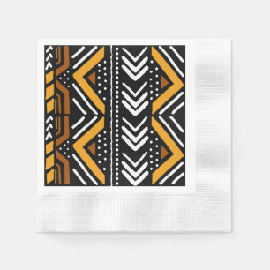 Serviette En Papier Élégant noir africain Bogolan Design Papier Napkin