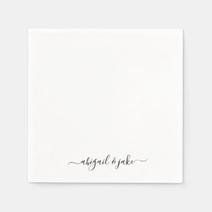 Serviette En Papier Élégant Noms Personnalisés Mariage Napkins