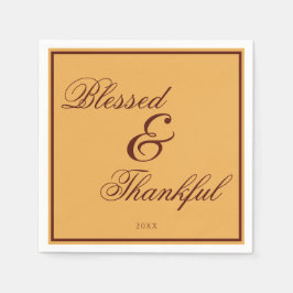Serviette En Papier Elégant or Brown Thanksgiving