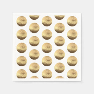 Serviette En Papier Elégant or et blanc Pois Motif chic