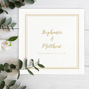 Serviette En Papier Élégant or Simple moderne minimaliste Mariage