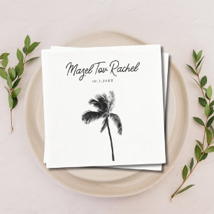 Serviette En Papier Élégant Palm Tree Mazel Tov Bat mitzvah serviettes