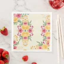 Élégant papier floral double nom