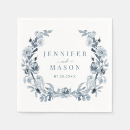 Serviette En Papier Élégant papier Mariage de  gris-bleu