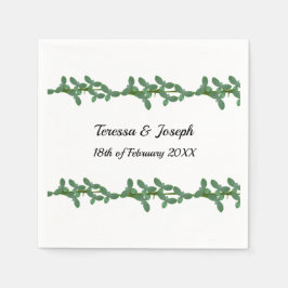 Serviette En Papier Élégant papier Mariage Feuille vert Napkin