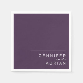 Serviette En Papier Elégant Pastel Minimal Purple Mariage moderne Napk