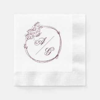 Serviette En Papier Elegant Personalized Wedding Napkin