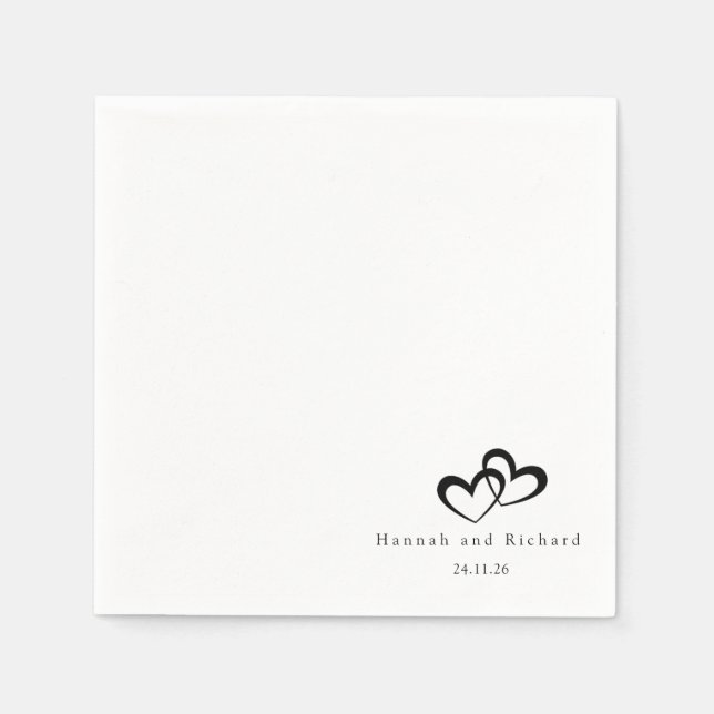 Serviette En Papier Elegant Personalized Wedding Napkins (Devant)