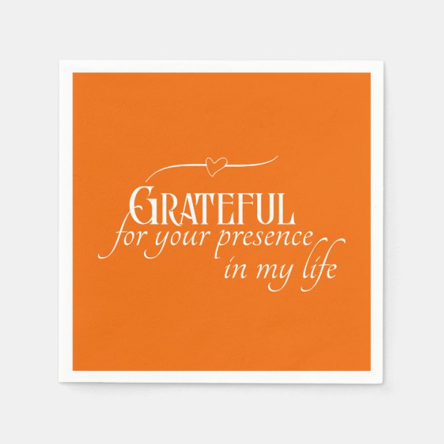 Serviette En Papier Elégant Personnalisé Grateful Automne Thanksgiving (Devant)