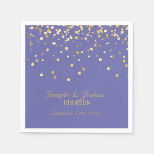 Serviette En Papier Elégant Personnalisé TRÈS PERI Gold Confetti Maria
