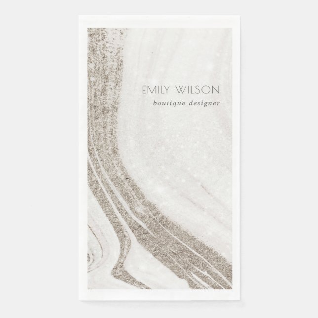 Serviette En Papier Élégant Porte en marbre or pâle Abstrait (Devant)