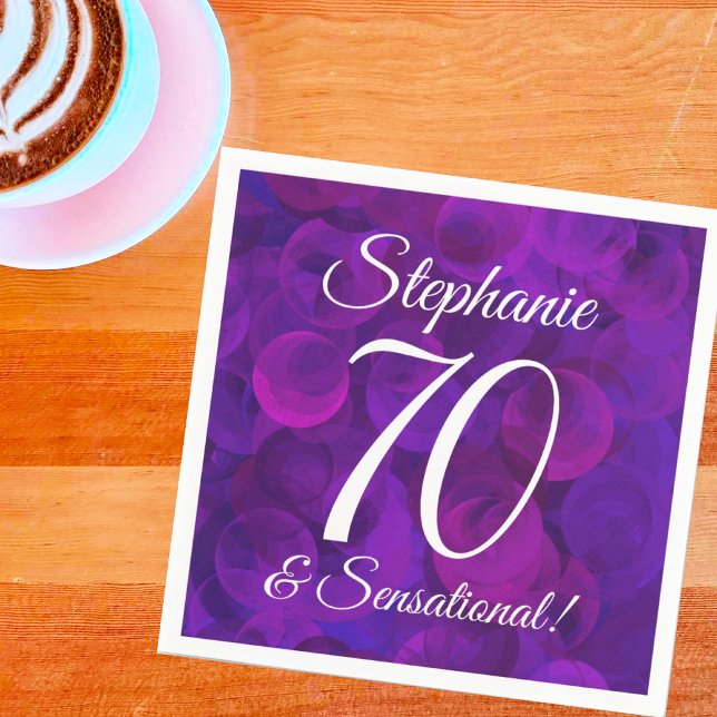 Serviette En Papier Elegant Purple 70 et fête d'anniversaire sensation (Créateur téléchargé)