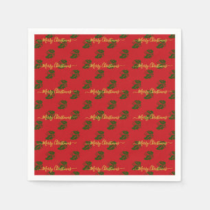 Serviette En Papier Élégant Red Custom Christmas Livre creux