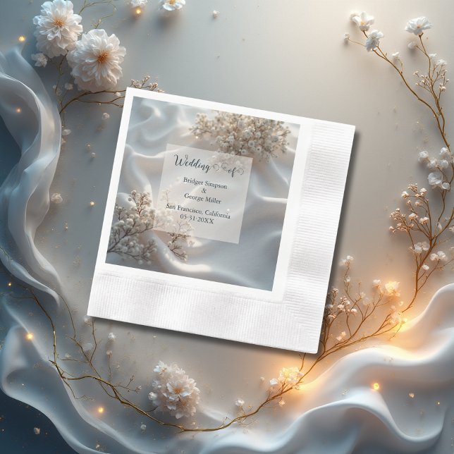 Serviette En Papier Elegant romantic babys breath floral wedding (Créateur téléchargé)