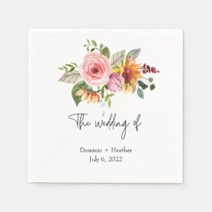 Serviette En Papier Élégant Rose chic Mariage