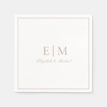 Élégant Rose Dusty Classic Script Monogram Mariage