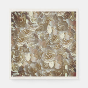 Serviette En Papier Élégant Rose floral Motif pétal