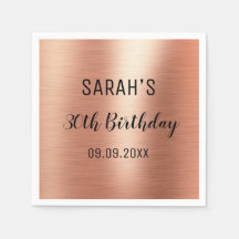 Elégant Rose Gold Black 30e Anniversaire Papier de
