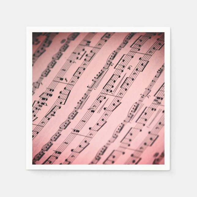 Serviette en papier élégant rose pour la musique (Devant)