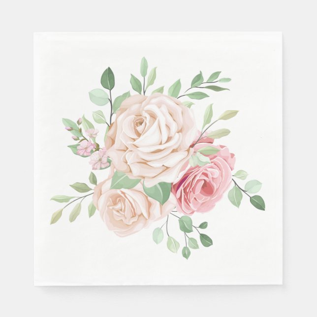 Serviette En Papier Élégant rose rose rose rose rose (Devant)