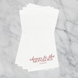 Serviette En Papier Élégant Rouge Personnalisé Mariage serviettes de t