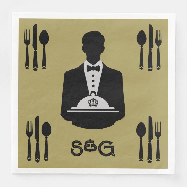 Serviette En Papier Elégant Royal Theme Luxe (Devant)