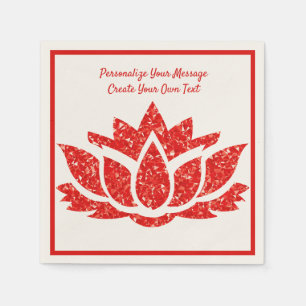 Serviette En Papier Elégant Ruby Gemstone Zen Lotus Yoga Personnaliser