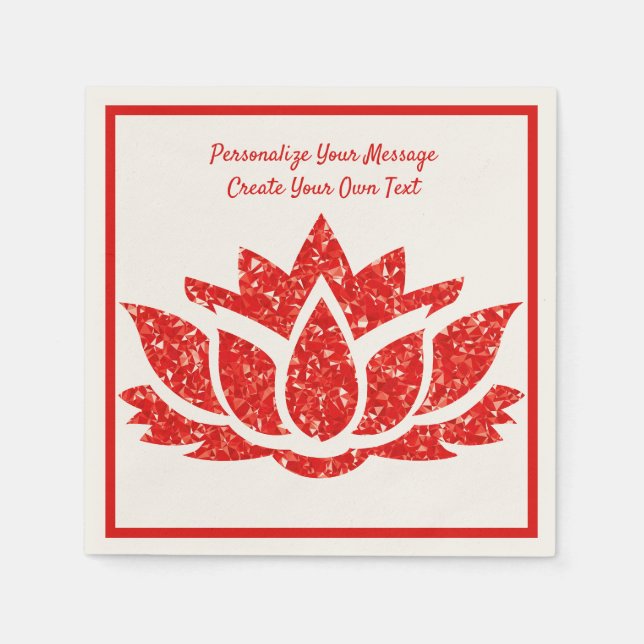 Serviette En Papier Elégant Ruby Gemstone Zen Lotus Yoga Personnaliser (Devant)
