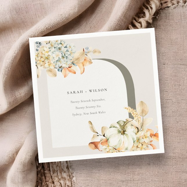 Serviette En Papier Elégant Rustique Citrouille d'automne Arch Mariage (Créateur téléchargé)