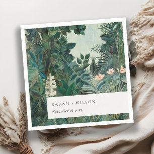 Serviette En Papier Élégant Rustique Exotique Tropical Mariage de forê