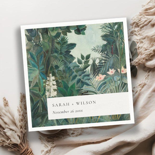 Serviette En Papier Élégant Rustique Exotique Tropical Mariage de forê (Créateur téléchargé)