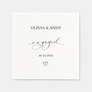 Serviette En Papier élégant sac cadeau de fiançailles à texte simple
