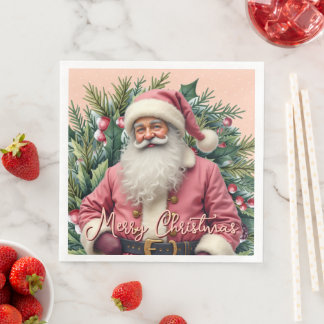 Serviette En Papier Elegant Santa Claus