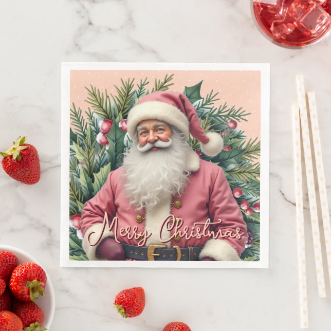 Serviette En Papier Elegant Santa Claus (En situation)