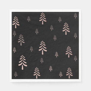 Serviette En Papier Élégant sapin de Noël noir roux