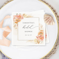 Élégant Saumon et Crème Fleurs Mariage