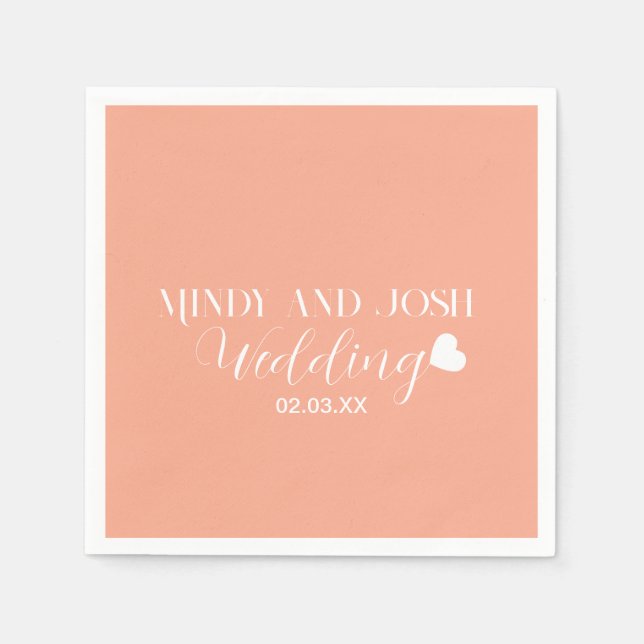 Serviette En Papier Elegant Script floating heart (Devant)