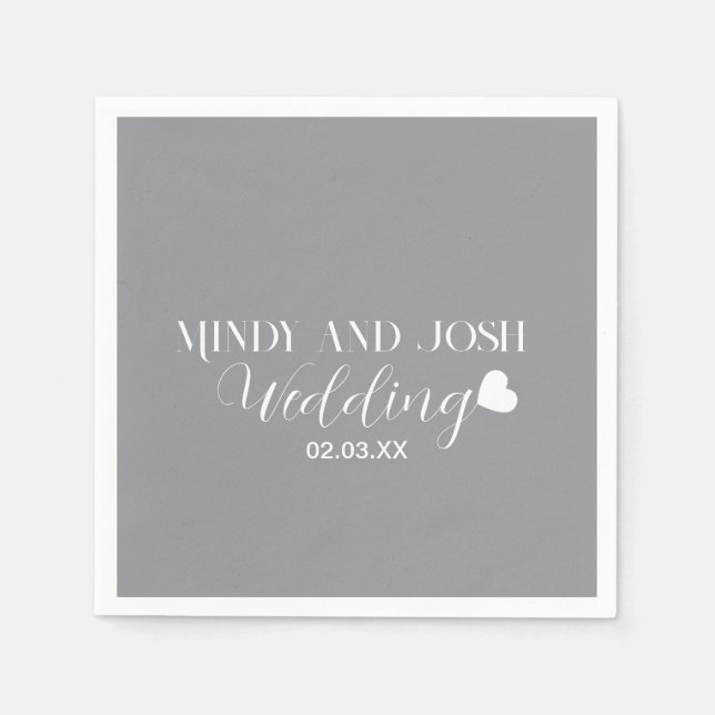 Serviette En Papier Elegant Script floating heart (Devant)