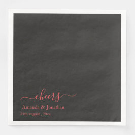 Serviette En Papier Élégant script minimaliste Cheers Mariage