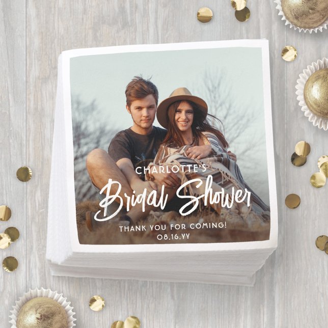 Serviette En Papier Élégant script moderne et minimalisme photo pour u (Créateur téléchargé)