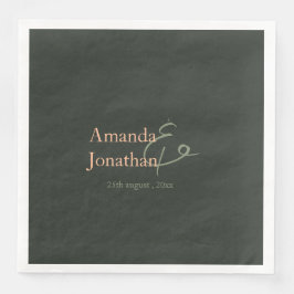 Serviette En Papier Élégant script moderne minimaliste Mariage
