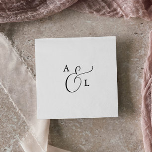 Serviette En Papier Élégant Script Monogram Mariage serviettes