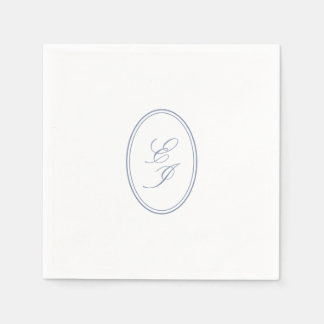 Serviette En Papier Élégant Script Monogramme Mariage personnalisé