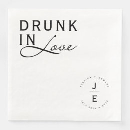 Serviette En Papier Élégant simple Monogramme moderne chic minimal Scr