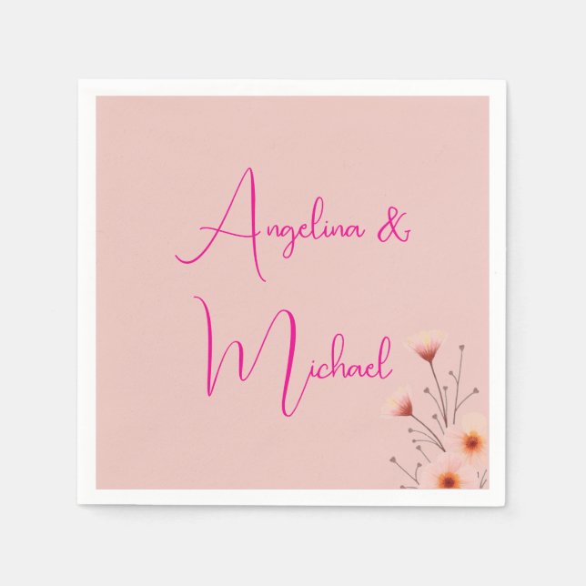 Serviette En Papier Élégant stylé tendance écriture manuscrite Nom du  (Devant)