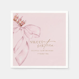 Serviette En Papier Elégant Sweet 16 Rose Pâle Anniversaire