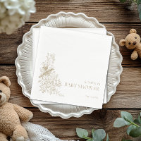 Elégant Tan Chinoiserie Nature Birds Baby shower