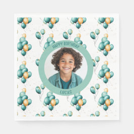 Serviette En Papier Elegant Teal Balloons Photo