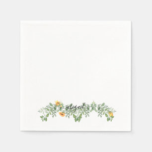 Serviette En Papier Élégant tournesol en Foliage Cocktail personnalisé