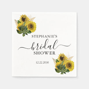 Serviette En Papier Élégant Tournesols Floral Baigné de Mariée